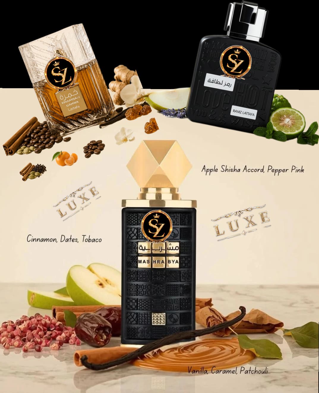 BUNDLE OF 3 MIX 1 KHAMRAH + 1 RAMS SILVER + 1 MASHRABYA EDP 100ML BY LATTAFA